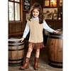 Acrylic Girls Chunky Knit Vest, Braided Pattern Sweater Vest, Warm Sleeveless Cozy Vest for Kids, Soft Fall and Winter Knitwear - 3 of 4