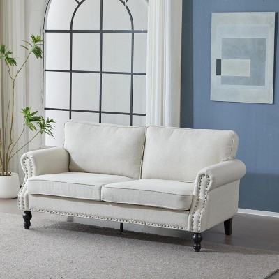 GlasFlength Sectional Sofas, Contemporary Sectional Sofa, Offering Comfort Experience, Elevate the Aesthetic of Living, Beige, 62.7"*32.28"*34.25"
