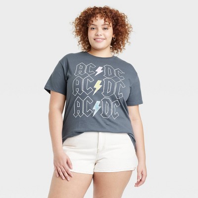 Women's ACDC Short Sleeve Graphic T-Shirt - Gray 1X