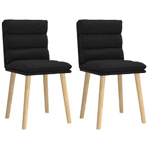 vidaXL Dining Chair Set of 2 Black - 1 of 4