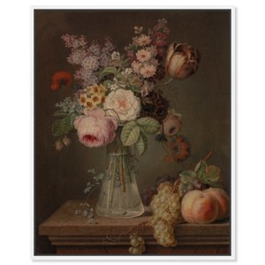 Art Remedy Flower Piece in Glass Vase Vintage Classic Roses Wall Art Framed - 1 of 4