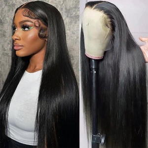 Jessie's Wig 18Inch Straight Lace Frontal Wig 13X5 Pre Cut Lace Natural Black 1 Pc/Pack - 1 of 4