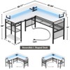 Aheaplus L Shape Computer Desk Reversible Gaming Desk with Charge Station and LED Light - 4 of 4