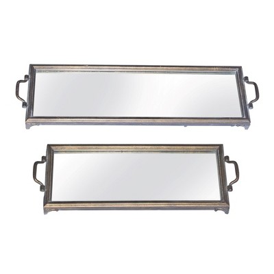 Antique Style Mirror Tray or Wall Decor (Set of 2)