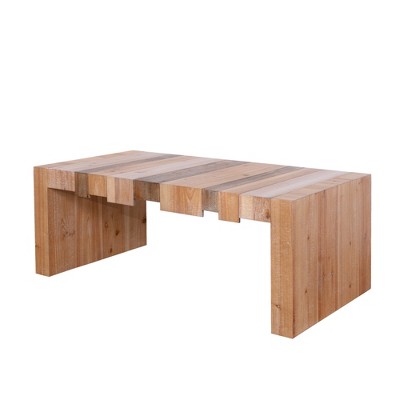 Vynxaria Rustic-Modern Rectangular Coffee/Center Table - 48.2"×23.6", Slatted Design, Durable Engineered Wood, Easy Assembly for Living Room