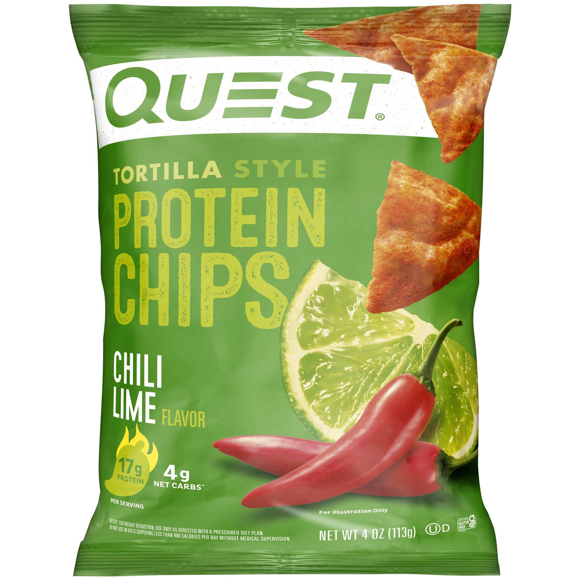 Quest Nutrition Tortilla Style Protein Chips - Chili Lime 4oz