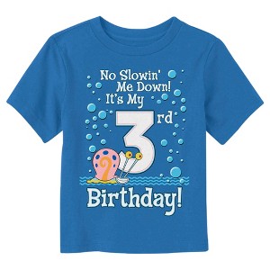 Toddler's SpongeBob SquarePants Gary No Slowin' Me Down It's my 3rd Birthday T-Shirt - 1 of 3
