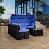 Jojoka 6-Piece Outdoor Sofa Set, Daybed with Retractable Canopy, Patio Lounge with Adjustable Backrests, Chaise Lounge, Garden Furniture - 4 of 4