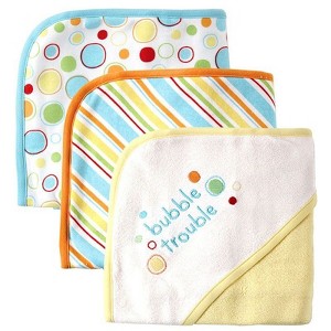 Luvable Friends Baby Unisex Cotton Terry Hooded Towels, Yellow, One Size - 1 of 1
