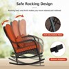 Tangkula 2-Piece Patio Garden Wicker Rattan Rocking Chair Furniture w/ Cushion - 3 of 4