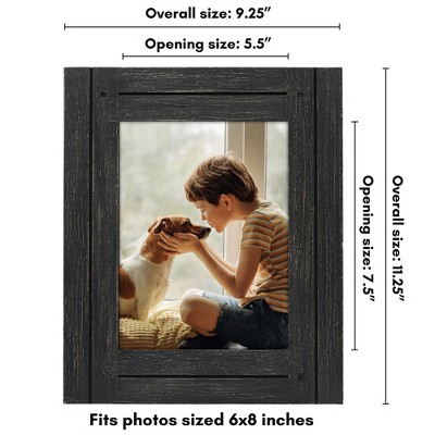 Rustic Charcoal Black 6x8 Farmhouse Picture Frame