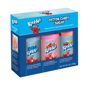 Kool-Aid Cotton Candy Flossing Sugar – Blue Raspberry, Strawberry, Tropical Punch – 3 Pack - 1 of 4