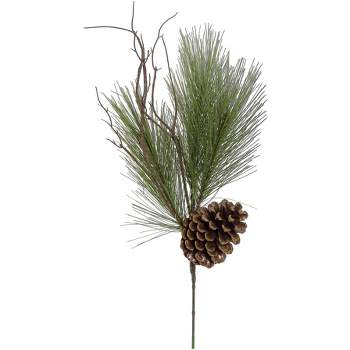 Northlight Frosted Pine Cone And Foliage Artificial Christmas Twig ...