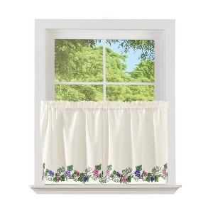 Collections Etc Vineyard Embroidered Curtains - 1 of 2