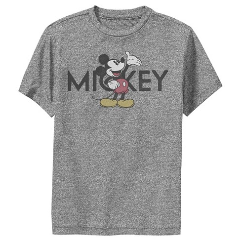 Boy's Disney Old School Mickey Performance Tee - Charcoal Heather ...