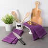 Design Imports  Solid Terry Windowpane Dishtowel Set 4 Piece, 16X26", Eggplant Solid - 2 of 4