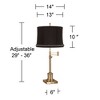 360 Lighting Westbury 36" Tall Skinny Large Traditional End Table Lamp Swing Arm Gold Antique Brass Finish Single Cartagena White Shade Living Room - 4 of 4