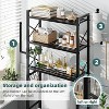 Simple Trending Over The Toilet Storage Rack with Toilet Paper Holder, Heavy Duty Metal 3 Tier Bathroom Organizer Shelf with 3 Hooks,Black - 3 of 4