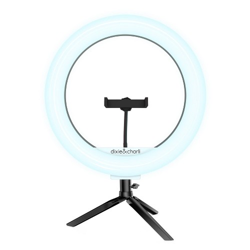 Dixie & Charli 10" LED Ring Light with Table Stand, Phone Holder and Wired Remote