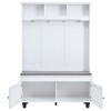 CAVINAS Hall Tree with Shoe Bench and Storage Shelves Modern Coat Rack with 4 Hooks for Foyer, Living - 3 of 4