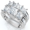 Pompeii3 3 1/2Ct Princess Cut Diamond Engagement Ring Set 14k Gold or Platinum Lab Created - 3 of 4
