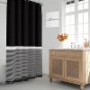 LunaLulinlk Black Shower Curtain White Striped - 3 of 4