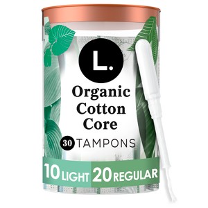 L . Organic Cotton Full Size Multipack Tampons - Light/Regular - 30ct - 1 of 4