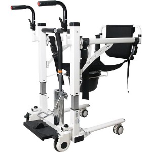 Foldable Patient Transfer Lift Chair Portable Car Bathroom Wheelchair Hydraulic - 1 of 4