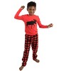 Leveret Kids Pajamas Cotton Top and Fleece Pants - 2 of 3