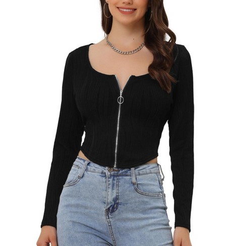 black corset top  Slim fit top, Black corset top, Casual women