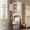 MaseiKar Over The Toilet Storage Cabinet with Adjustable Shelf and Double Doors, Bathroom Space Saver Organizer Above Toilet with Open Shelf - 4 of 4