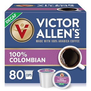 Victor Allen's Coffee Decaf 100% Colombian, Medium Roast, 80 Count, Single Serve Coffee Pods for Keurig K-Cup Brewers - 1 of 4