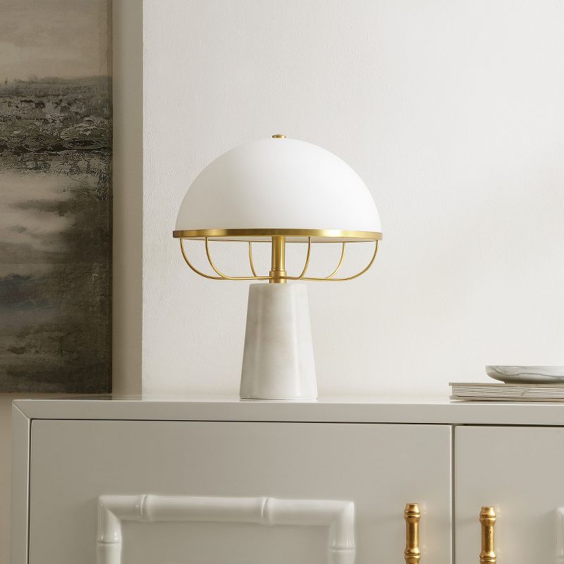 Fraser 15" Table Lamp - White/Brass - Safavieh., 3 of 7