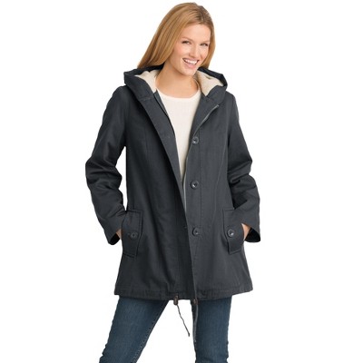 Woman Within Women's Plus Size High Pile Fleece-Lined Hooded Parka