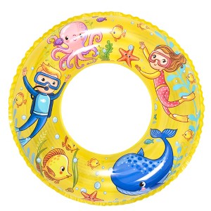 Pool Central 24" Yellow Inflatable Snorkeler and Sea Animal Inner Tube Children's Pool Float - 1 of 4