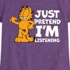 Girls' - Garfield - Pretend I'm Listening Fitted Short Sleeve Graphic T-Shirt - 2 of 4