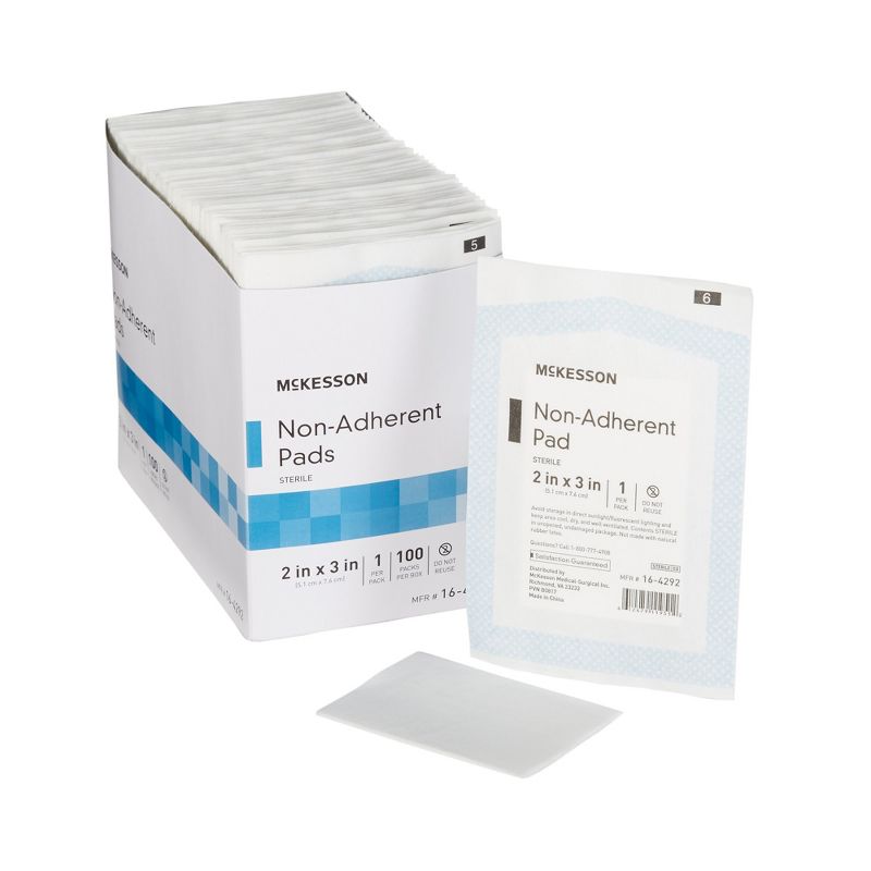 McKesson Sterile Non-Adherent Dressing Rectangle 2 x 3", 1 of 12