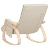vidaXL Rocking Chair - Cream Fabric, Gentle Rocking Function, Solid Birch Wood Frame, Thickly Padded Seat - 4 of 4