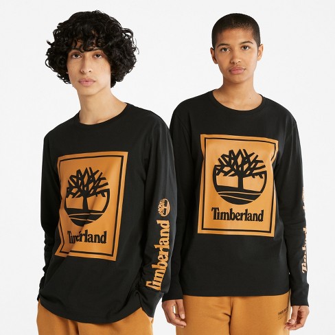 Timberland Long-sleeve Logo T-shirt, Black/wheat, Large : Target