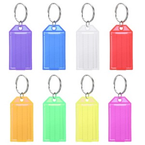 Unique Bargains Plastic Key Tag with Split Ring Labels Window 8 Assorted - 1 of 4