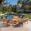 Christopher Knight Home Navan Outdoor Acacia Wood 8 Seater Chat Set with Water-Resistant Cushion - 2 of 4