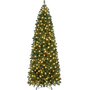 Yaheetech 6Ft/7.5Ft/9Ft Pre-lit Slim Pencil Artificial Christmas Tree, Green - 1 of 4