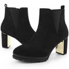 Perphy Women's Platform Round Toe Chunky Heels Ankle Chelsea Boots - 2 of 3