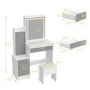 FUFU&GAGA Makeup Vanity Set with Mirror and Stool Makeup Table - 3 of 4