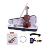 TopComfy 4/4 Classic Solid Wood Violin Set with Case Bow Strings Rosin Shoulder Rest Tuner for Adult Learners Musician, Brown, 31.5"*9.84"*4.92" - 2 of 4