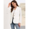 Allegra K Women Notched Lapel Single Breasted Long Sleeve Flap Pocket Straight Lined Business Casual Suit Jacket Blazer - 4 of 4