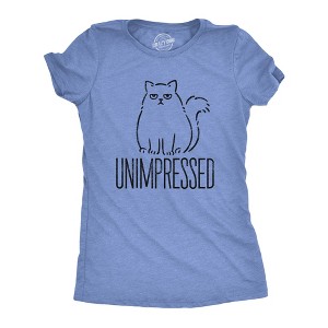 Womens Unimpressed Funny Cat Dad T-Shirt Hilarious Kitty Graphic Tee Pet Lover - Crazy Dog Women's T Shirt - 1 of 4