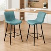 GlasFlength Dining Sets, Mid-Century Modern Swivel Bar Stool Set of 2, Adjustable Height for Kitchen, Bar, Counyer, Blue, 19.3"*14.9"*36.32" - 3 of 4