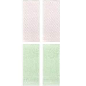REGALWOVEN 4 Pcs Striped Comfortable Quick Drying Non-Linting Hand Towel 14" x 30" - 1 of 4