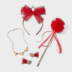 Kids' 5pk Crown and Wand Jewelry Set - Cat & Jack™ Red/Gold - 1 of 3